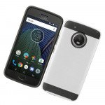 Wholesale Motorola Moto E4 Armor Hybrid Case (Silver)